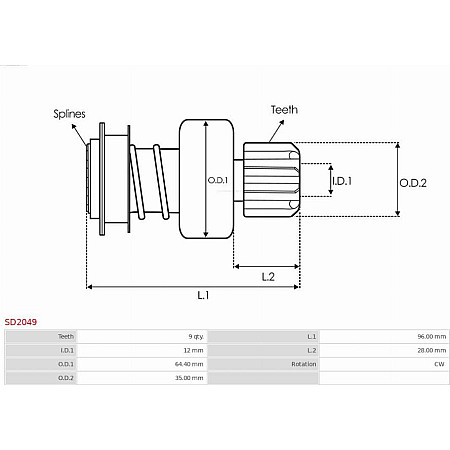 Pinion electromotor AS-PL SD2049