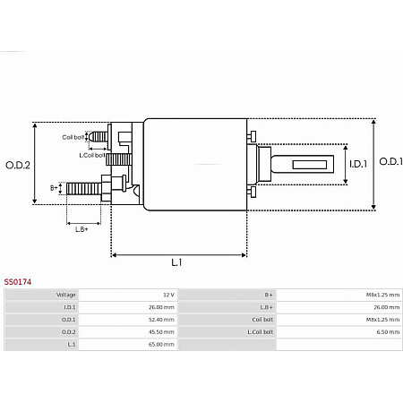 Solenoid, electromotor AS-PL SS0174