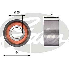 Rola intinzator.curea distributie Timing belt tension roll-pulley IVECO DAILY I DAILY II DAILY III POWER DAILY RVI B MASCO FIAT 131 (131_), Turism, 03.1975 - 12.1984 Gates T41234
