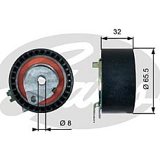 Rola intinzator.curea distributie Timing belt tension roll-pulley DACIA DUSTER DUSTER-SUV LOGAN LOGAN II LOGAN MCV SANDERO RENAULT DUSTER (HS_), Crossover, 01.2011 - Gates T43236