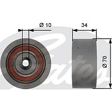 Rola ghidare-conducere. curea distributie Ruloul - scripetele de sustinere a curelei de distributie AUDI A4 B5 A4 AUDI A4 Avant II (8E5, B6), Turism, 02.2000 - 12.2005 Gates T42159