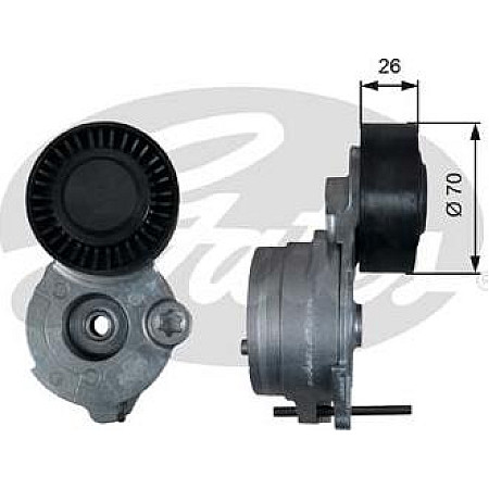 Intinzator.curea transmisie Multi-V belt tensioner AUDI A4 ALLROAD B8 A4 B8 A5 A6 ALLROAD C7 A6 C7 A7 A8 D4 Q5 Q7 PORSCHE AUDI Q7 (4LB), Crossover, 03.2006 - 01.2016 Gates T39333