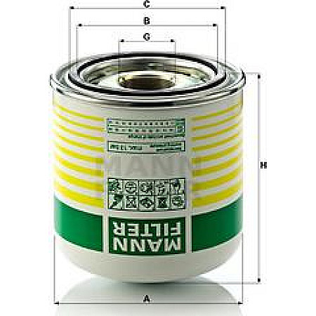 Element filtrant uscator aer. compresor Cartus cu uscator de aer cartus de desicator M41x15mm dreapta fata-verso presiune 13bar DAF LF 45 (LF45EDN2), 01.2001 - Mann-Filter TB 1364 x