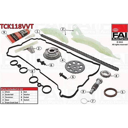 Chit lant de distributie CITROEN C4 (LA_), Compartiment, 11.2004 - 12.2013 FAI AutoParts TCK118VVT