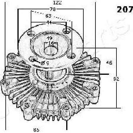 Cupla, ventilator radiator TOYOTA HILUX V (_N_, KZN1_, VZN1_), Ridica, 09.1988 - 01.1999 Japanparts VC-207