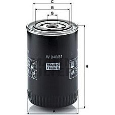 Filtru ulei FORD RANGER FORD USA F-150 F-250 NISSAN PATHFINDER I TOYOTA CRESSIDA DYNA DYNA 100 DYNA 150 DYNA 200 TOYOTA HILUX (LN_, _N1_), Cadru de sprijin, 08.1983 - 08.2005 Mann-Filter W 940/81