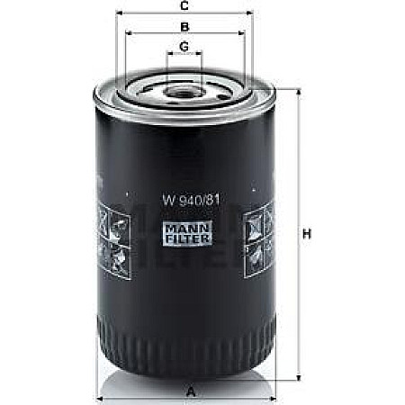 Filtru ulei FORD RANGER FORD USA F-150 F-250 NISSAN PATHFINDER I TOYOTA CRESSIDA DYNA DYNA 100 DYNA 150 DYNA 200 TOYOTA DYNA (LH8_), Cadru de sprijin, 08.1985 - 05.1995 Mann-Filter W 940/81