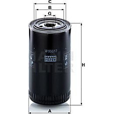 Filtru ulei Oil filter filet CASE IH 1046 1046 A 1055 1056 1056 XL 1056 XLA 1246 1246 A 1255 1255 A 1255 XL 1255 XLA 145 NEW HOLLAND TM, Tractor, 09.2000 - 12.2007 Mann-Filter W 950/17