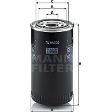 Filtru ulei Oil filter filet DAF CF CF 65 LF LF 45 LF 55 SB SCANIA LPGRS AVIA D-LINE BERKHOF AMBASSADOR IRIZAR I3 I4 KAM KAMAZ 5 (5511), 01.1969 - Mann-Filter W 950/39
