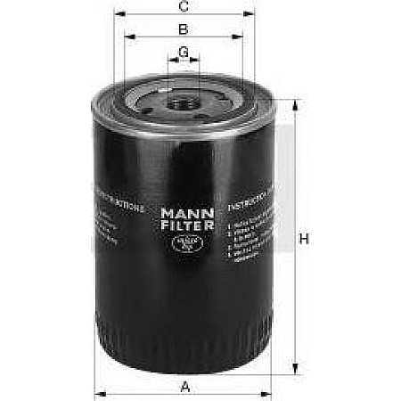 Filtru ulei hidraulic insurubat se potriveste. EBRO 6000 Mann-Filter W 950/71