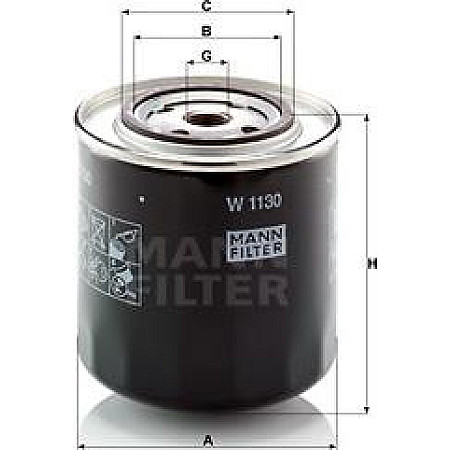 Filtru ulei IVECO DAILY I RVI B ALFA ROMEO AR 6 AR 8 FIAT 131 132 ARGENTA DUCATO RENAULT MASTER I TRAFIC MULTICAR FIAT DUCATO (280_), Cadru de sprijin, 07.1982 - 08.1990 Mann-Filter W 1130