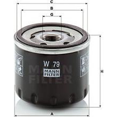 Filtru ulei DACIA DUSTER DUSTER-SUV LODGY LOGAN LOGAN EXPRESS LOGAN II LOGAN MCV LOGAN MCV II SANDERO SANDERO II RENAULT MEGANE IV Grandtour (K9A/M/N_), Turism, 04.2016 - Mann-Filter W 79