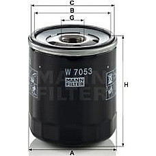 Filtru ulei DAF 400 400-SERIE ARO 240-244 CITROEN AX BERLINGO BERLINGO-MINIVAN BX C15 C15-MINIVAN C25 C35 C4 I C5 CITROEN CX II, Hatchback, 07.1985 - 12.1992 Mann-Filter W 7053