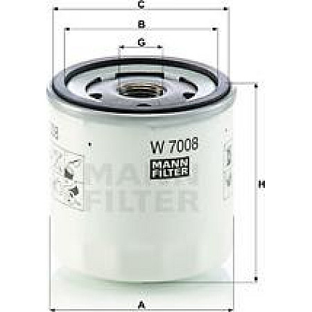 Filtru ulei VOLVO C30 S40 II S60 II S80 II V40 V50 V60 I V70 III FORD B-MAX C-MAX C-MAX II ECOSPORT FIESTA IV FIE FORD FOCUS (DNW), Estate Van, 08.1998 - 03.2005 Mann-Filter W 7008