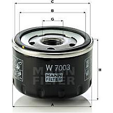 Filtru ulei ALFA ROMEO 147 156 166 GT FIAT 500 500 C BRAVO II DOBLO DOBLO-MINIVAN IDEA MULTIPLA PANDA PUNTO STILO RENAULT 21 (K48_), Turism, 03.1986 - 07.1997 Mann-Filter W 7003