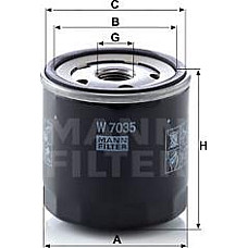 Filtru ulei CHRYSLER DAYTONA ES LE BARON NEON NEON II PT CRUISER SARATOGA SEBRING STRATUS TOWN & COUNTRY VOYAGER CHRYSLER SARATOGA, Sedan, 09.1989 - 12.1995 Mann-Filter W 7035