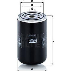Filtru ulei hidraulic insurubat se potriveste. DEMAG Mann-Filter WD 940