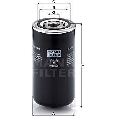 Filtru ulei hidraulic insurubat se potriveste. DAF 65 65 CF F 1100 F 1300 F 1700 F 1900 F 2300 F 2700 F 2800 F 3300 F 360 Mann-Filter WD 950/3