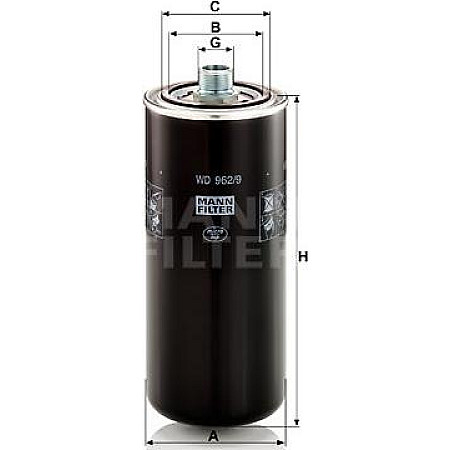 Filtru ulei hidraulic insurubat se potriveste. CASE IH 600 700 800 DOOSAN MEGA HITACHI FR LX HYUNDAI HL JOHN DEERE 500 60 Mann-Filter WD 962/9