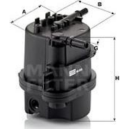 Filtru combustibil cu garnitura CITROEN C1 C2 C2 ENTERPRISE C3 I C3 II C3 PLURIEL NEMO NEMO-MINIVAN FORD FIESTA V PEUGEOT 206 (2B), Sedan, 03.2007 - Mann-Filter WK 9015 x
