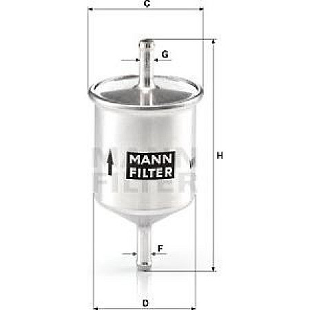 Filtru combustibil MERCEDES -8 W114 VOLVO 140 FORD FOCUS C-MAX MAVERICK INFINITI G20 I30 M30 Q45 I Q45 II Q45 III NISSAN PICK UP (D22), Ridica, 01.1997 - Mann-Filter WK 66