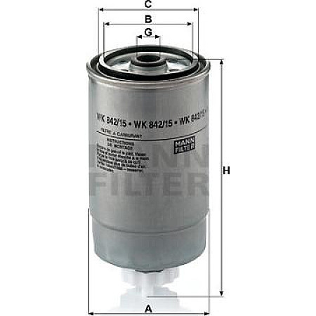 Filtru combustibil FIAT DUCATO 2.3D 04.02- FIAT DUCATO (244_), Cadru de sprijin, 04.2002 - Mann-Filter WK 842/15
