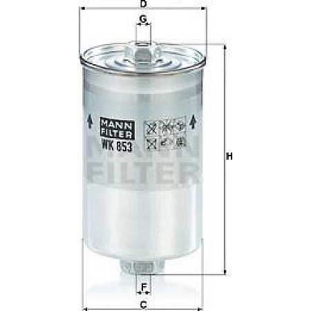 Filtru combustibil VOLVO 240 340-360 740 760 780 940 940 II 960 960 II S90 I V90 I AUDI CABRIOLET B3 BENTLEY BROO AUDI A6 Avant (4A5, C4), Sedan, 06.1994 - 12.1997 Mann-Filter WK 853