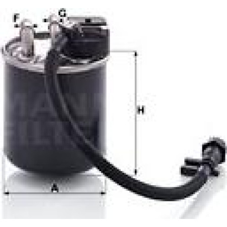 Filtru combustibil MERCEDES MARCO POLO CAMPER W447 SPRINTER 35-T B907 B910 SPRINTER 3-T B910 SPRINTER 3-T B910 B9 MERCEDES-BENZ SPRINTER 3-t (910), Van, 02.2018 - Mann-Filter WK 820/19