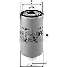 Filtru combustibil MULTICAR FUMO IVECO DAILY III 8140.43B-8140.63 05.99- IVECO DAILY III (50C11G), Autobuz, 05.1999 - 05.2006 Mann-Filter WK 724/3