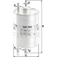 Filtru combustibil MERCEDES C CL203 C T-MODEL S202 C T-MODEL S203 C W202 C W203 CLC CL203 CLK A208 CLK A209 CLK C MERCEDES-BENZ CLC-CLASS (CL203), Compartiment, 05.2008 - 06.2011 Mann-Filter WK 720