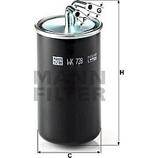 Filtru combustibil MITSUBISHI GRANDIS LANCER VIII OUTLANDER II 2.0D 09.05- MITSUBISHI OUTLANDER II (CW_W), Crossover, 11.2006 - 12.2012 Mann-Filter WK 728