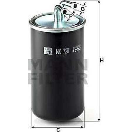 Filtru combustibil MITSUBISHI GRANDIS LANCER VIII OUTLANDER II 2.0D 09.05- MITSUBISHI OUTLANDER II (CW_W), Crossover, 11.2006 - 12.2012 Mann-Filter WK 728