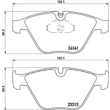 Set placute de frana Fatacu lacat fara optionale BMW 3 E90 3 E91 3 E92 3 E93 X1 E84 Z4 E89 3.0/3.0D 12.04-08.16 BREMBO P 06 081