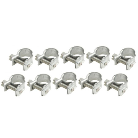Colier furtun Metal clamp worm gear 10pcs width 10 mm max diam 11mm diameter 10-11 mm material: soft steel steel type: W1 normal Mini-Clip MIKALOR OSM 03010552 10SZT
