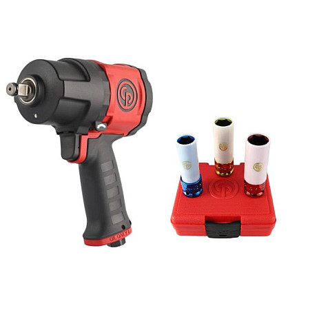 &quot;Pistol de impact Air impact wrench external square 1/2&quot;&quot; 1300 Nm working torque 95-750 Nm 7000 rev./min. air consumption: 180 l/min. weight: 2 kg wrench length: 175 mm kit contains:impact sockets&quot; CHICAGO PNEUMATIC CP7