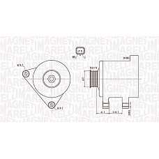 Alternator 12V 120A  CITROEN BERLINGO BERLINGO MULTISPACE BERLINGO/MINIVAN C2 C3 I C3 II C3 PLURIEL C4 C4 I C5 I C5 II C8 C-ELYSEE XSARA XSARA PICASSO 1.4-2.2 06.96- MAGNETI MARELLI 063731741010