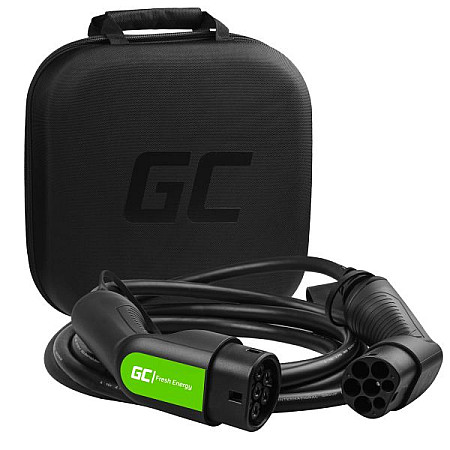 Cablu de incarcare, vehicul electric EV charging cable straight GC EV Type 2 phases quantity: 3 plug type: 2 7m 22kW 32A 6mm neagra with protective plugs with a cover  DS DS 3 DS 4 II DS 7 DS 9 1ET25-ZKXZK01 10.83- GREEN CELL EV08