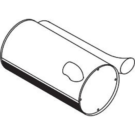 Amortizor zgomot mijloc/spate Toba finala esapament VOLVO F10 F12 TD101F-TD123ES 08.77-12.94 DINEX DIN80339