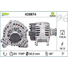 Alternator 14V 110A SEAT LEON LEON SC LEON ST TOLEDO IV SKODA KODIAQ OCTAVIA III RAPID YETI VW GOLF ALLTRACK VII GOLF SPORTSVAN VII GOLF VII T-ROC TIGUAN 1.4-2.0D 05.09- VALEO VAL439874