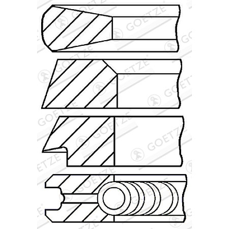 Set segmenti piston Inele de 1005mm +050 25 25 3 5 FENDT 1 / 2 / 3 / 4 / 5 200 300 80 F ABG ALEXANDER BV MAW PUMA TITAN WZ AHLMANN A AF AS ATLAS 1000 4.236-F6L913 GOETZE 08-172507-00