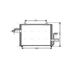 Condensator, climatizare A/C condenser CHEVROLET REZZO DAEWOO TACUMA / REZZO 1.6/1.8/2.0 09.00- AVA COOLING DW5084 AVA
