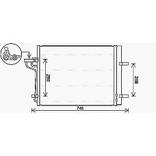 Condensator, climatizare A/C condenser with dryer FORD FOCUS III KUGA II TOURNEO CONNECT V408 NADWOZIE WIELKO TRANSIT CONNECT V408/MINIVAN 1.5-2.5 07.12- AVA COOLING FD5647D AVA