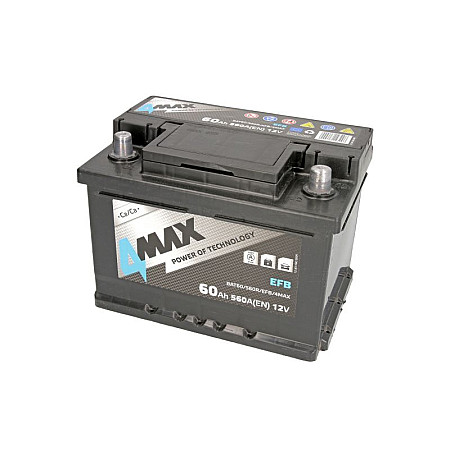 Acumulator Pornire 4MAX 12V 60Ah 560A START&amp;amp STOP EFB R+ borna standard 242x175x175 B13 flansa de montare 105 mm efb pornire BAT60 560R EFB 4MAX
