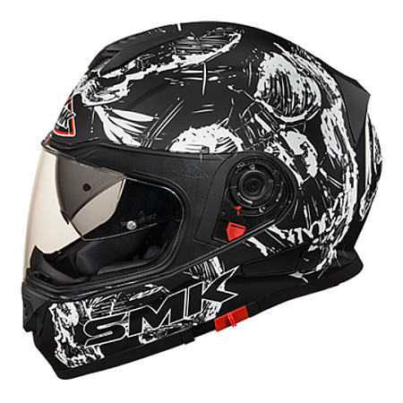 Cati integrale Helmet full-face helmet SMK TWISTER SKULL MA210 colour neagra/matt/white size M unisex SMK SMK0104/17/MA210/M