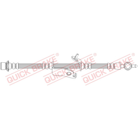 Furtun frana Furtun/conducta de frana flexibil Fata Stanga lungime 675mm M10x1/M10x1  TOYOTA AVENSIS 1.6-2.2D 11.08-10.18 QUICK BRAKE QB50.730