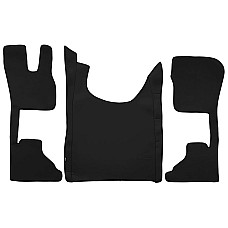 Covor compartiment picioare F-CORE ECO-LEATHER S quantity per set 3 szt. material - eco-leather plain colour - neagra automatic transmission DAF XF II XG XG+ 06.21- F-CORE F-CORE SM69 BLACK