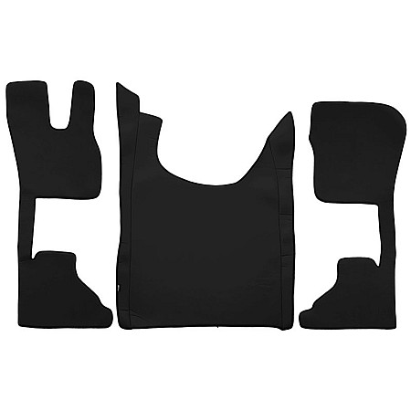 Covor compartiment picioare F-CORE ECO-LEATHER S quantity per set 3 szt. material - eco-leather plain colour - neagra automatic transmission DAF XF II XG XG+ 06.21- F-CORE F-CORE SM69 BLACK