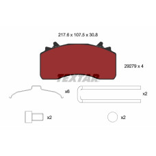 Set placute de frana Fata/Spate WABCO numar WVA: 29279 MAN TGS I TGX I D1556LF07-D3876LF09 10.05- TEXTAR 29279 308 1 4 T3010