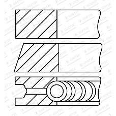 Set segmenti piston 86 STD 15-2-3 Piston ring set LEXUS IS II TOYOTA AURIS AVENSIS COROLLA COROLLA VERSO RAV 4 III RAV 4 IV VERSO 2.0D/2.2D 07.05- GOETZE 08-436300-10