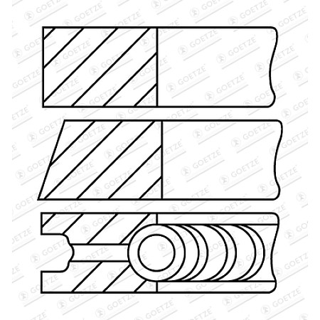 Set segmenti piston 86 STD 15-2-3 Piston ring set LEXUS IS II TOYOTA AURIS AVENSIS COROLLA COROLLA VERSO RAV 4 III RAV 4 IV VERSO 2.0D/2.2D 07.05- GOETZE 08-436300-10